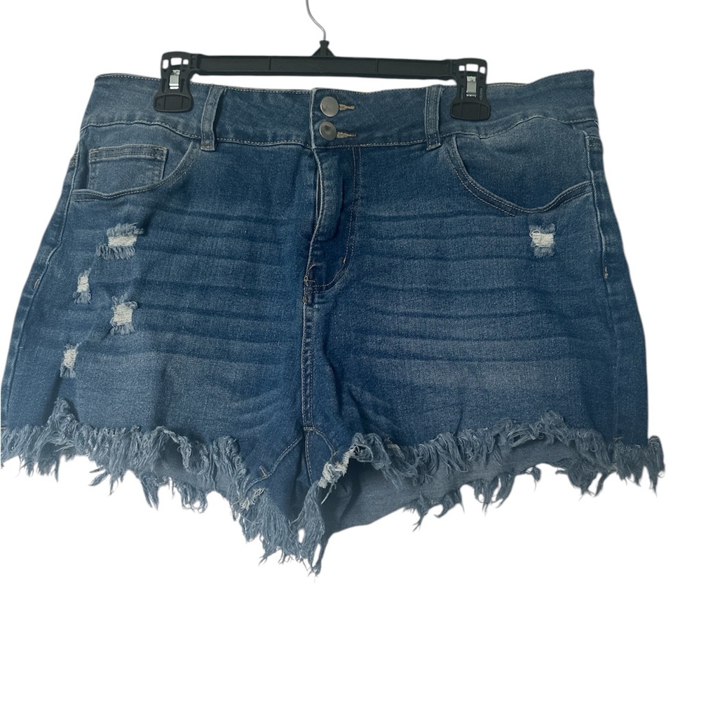 Denim Frayed Hem Women's Shorts